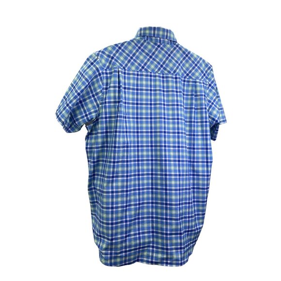 Under Armour Mens HeatGear Short Sleeve Plaid Shirt LG Blue & Green - Picture 5 of 8